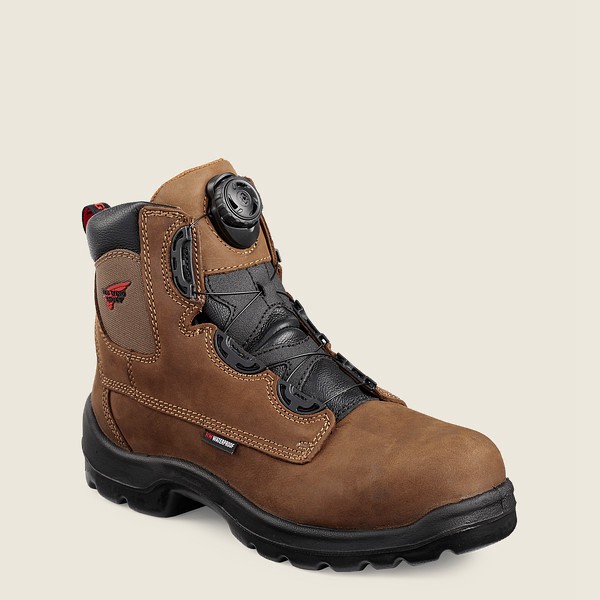 Red Wing Safety Boots Brown - Red Wing Mens Flexbond - 6-inch Boa® Waterproof Toe - XNIFA-4872